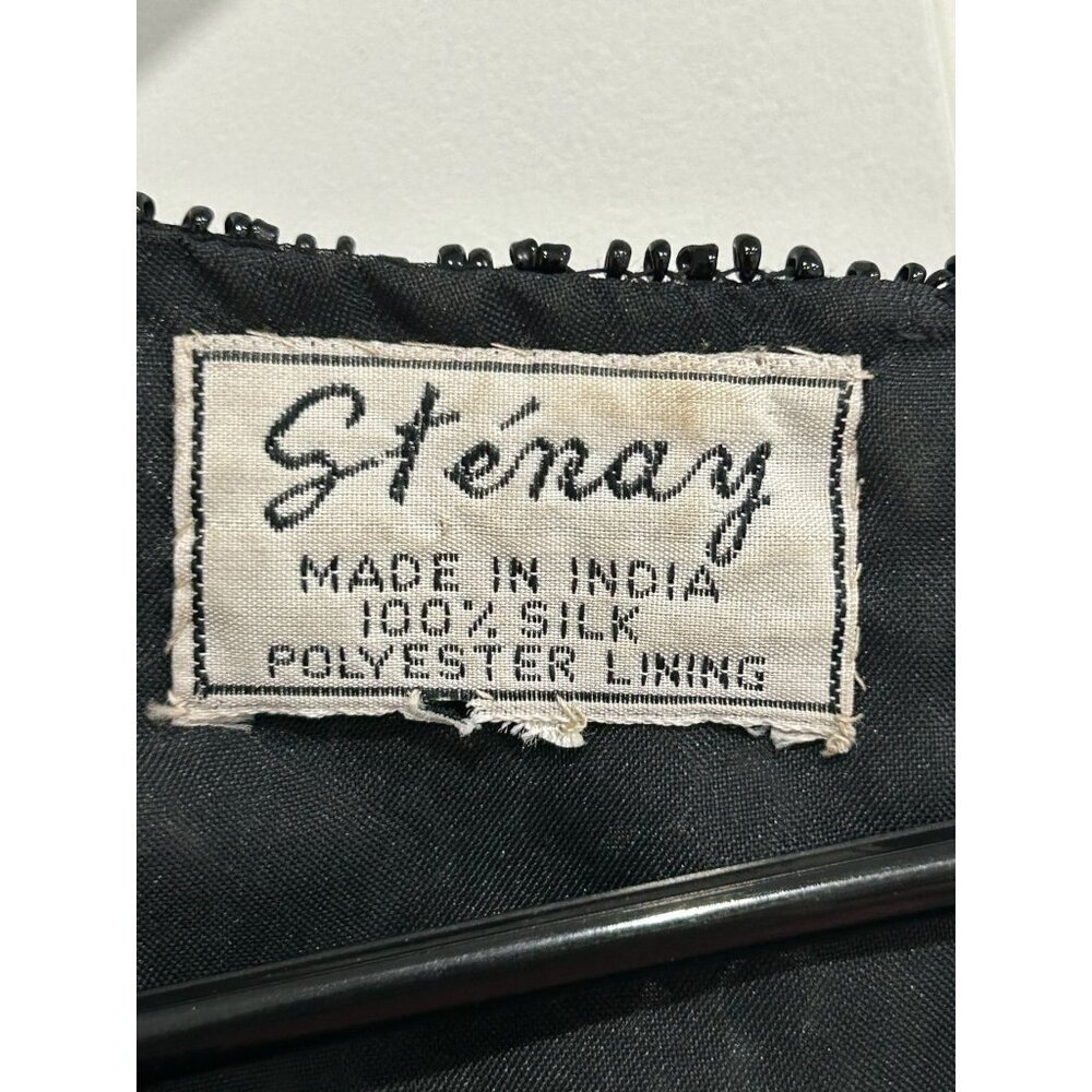 Vintage Stenay Black Sequin Beaded Top Colorful Embellishments Artsy Bold - Picture 5 of 10